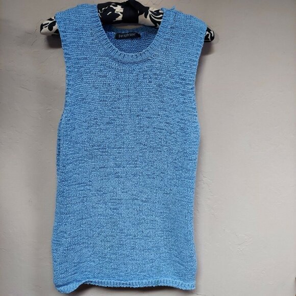 Paraphrase Womens Blue Knitted Tank Top & Button Front Cardigan Sweater Set of 2 - Picture 3 of 10